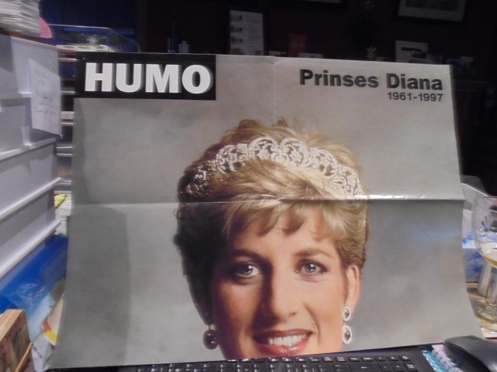 poster Prinses Diana, Verzamelen, Ophalen of Verzenden, Gebruikt, Kaart, Foto of Prent