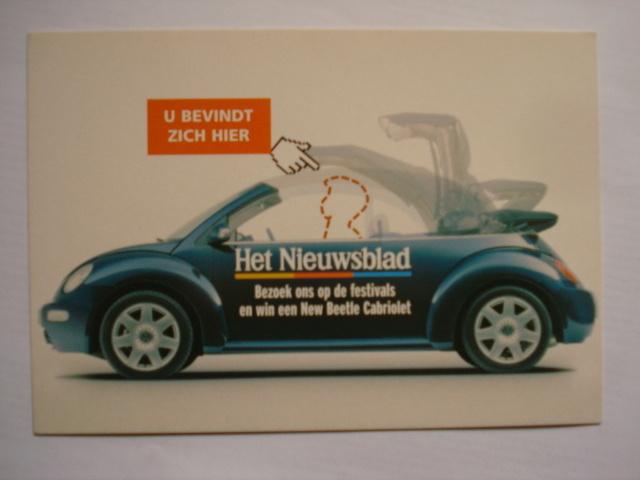 Volkswagen New Beetle Cabriolet Nieuwsblad boomerang kaart, Envoi, Comme neuf, Volkswagen