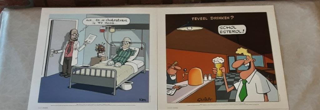 2 genummerdeCartoons Kim & QUIRIT, Enlèvement ou Envoi, Comme neuf, Cartoons ou Dessins humoristiques