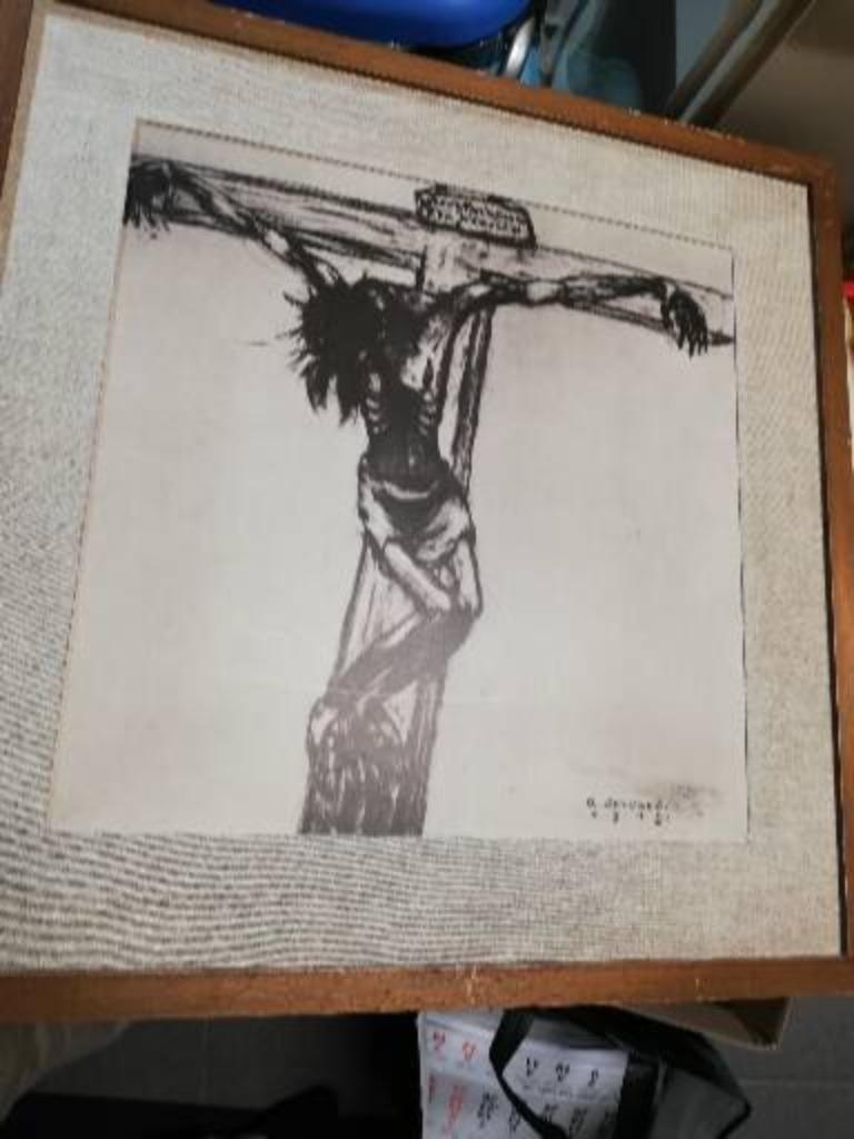 * A. Servaes: Kunstdruk: De Kruisiging Van Jezus, 1919, Antiek en Kunst, Kunst | Litho's en Zeefdrukken, Ophalen of Verzenden