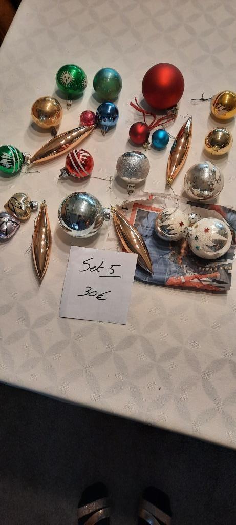 Oude glazen kerstballen, Diversen, Kerst, Gebruikt, Ophalen of Verzenden