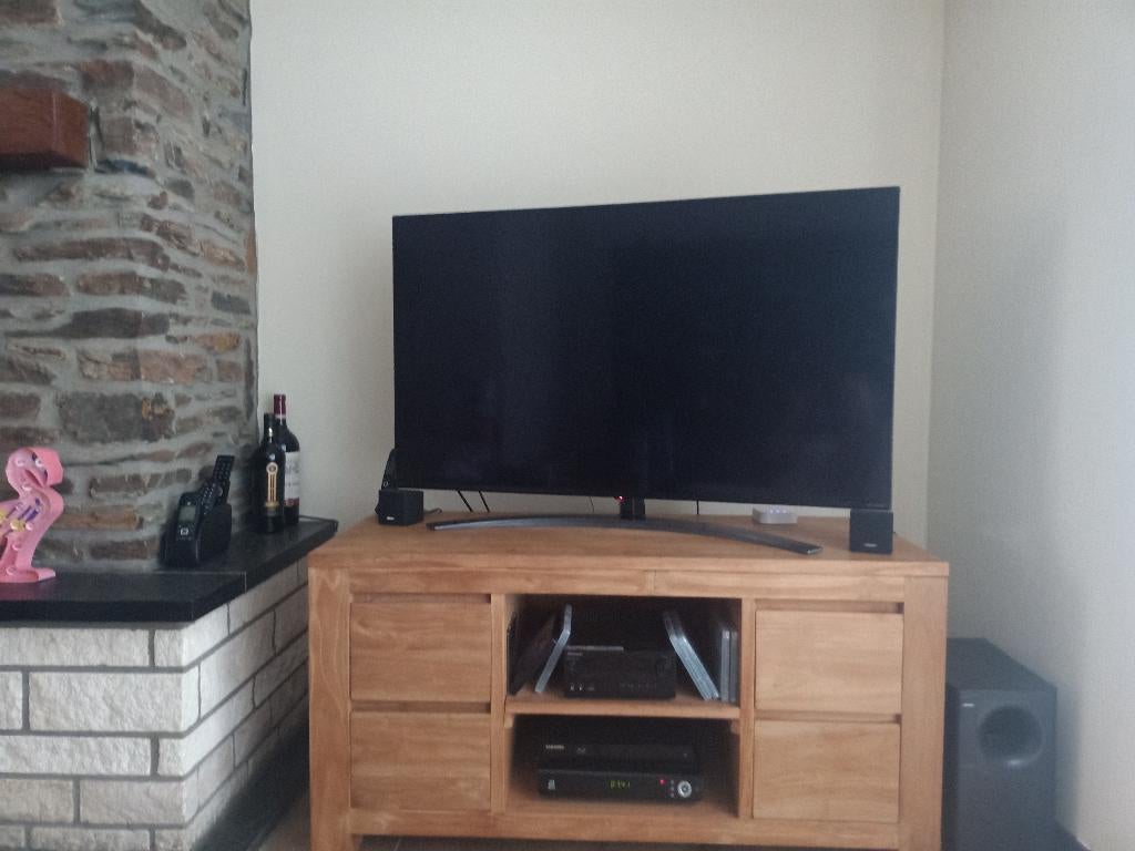 TV meubel Teak, Ophalen, Gebruikt, 150 tot 200 cm, Teakhout