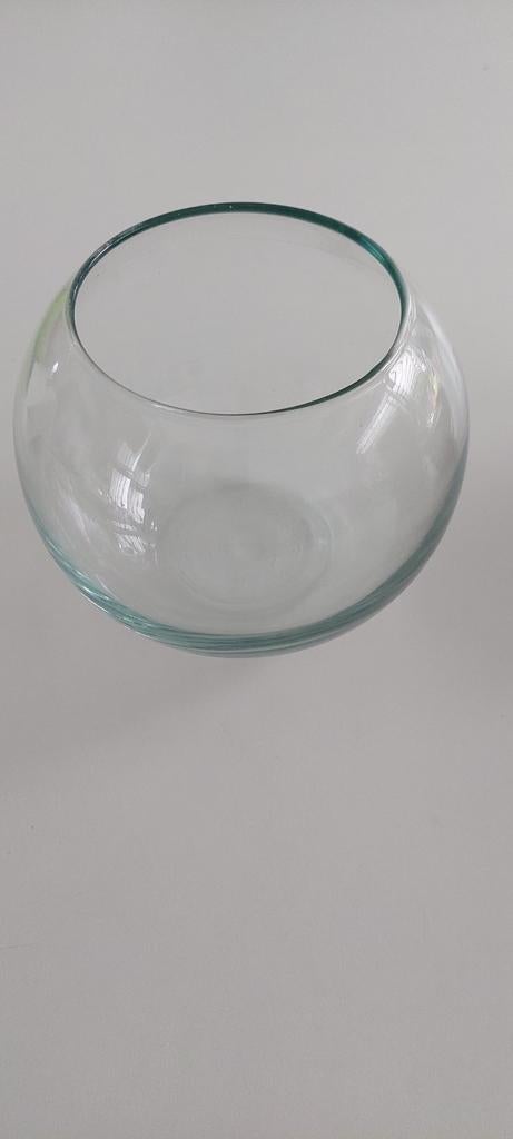 Glazen vaaspot in aquariumstijl met een diameter van 15 cm., Ophalen, Zo goed als nieuw, Glas