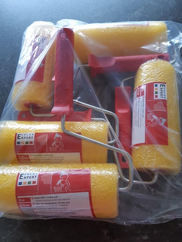 Pakket 5 verfrollen met handgreep, Ophalen of Verzenden, Nieuw, Verfroller