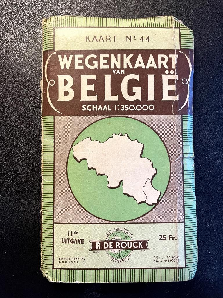 Oude wegenkaart België, Gelezen, Ophalen of Verzenden, 1800 tot 2000, België