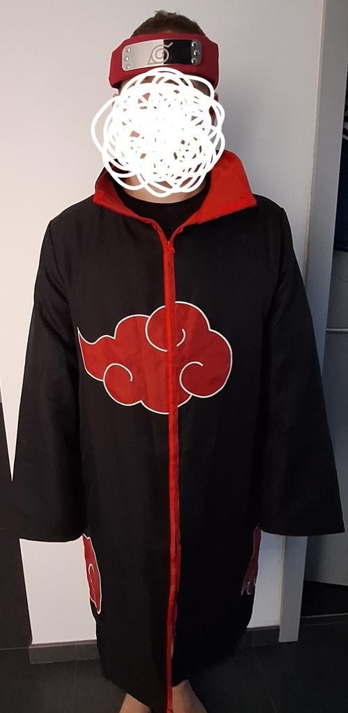 Outfit Akatsuki met hoofdband (Naruto), Ophalen of Verzenden, Zo goed als nieuw