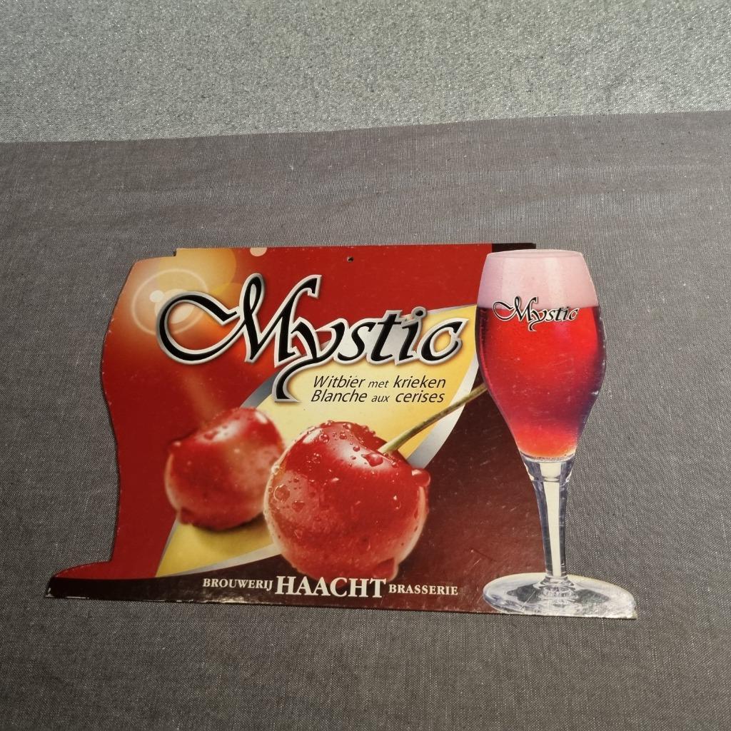 Hard kartonnen reclamebord Haacht + 2 grote bierviltjes, Ophalen of Verzenden, Gebruikt, Reclamebord, Plaat of Schild, Overige merken