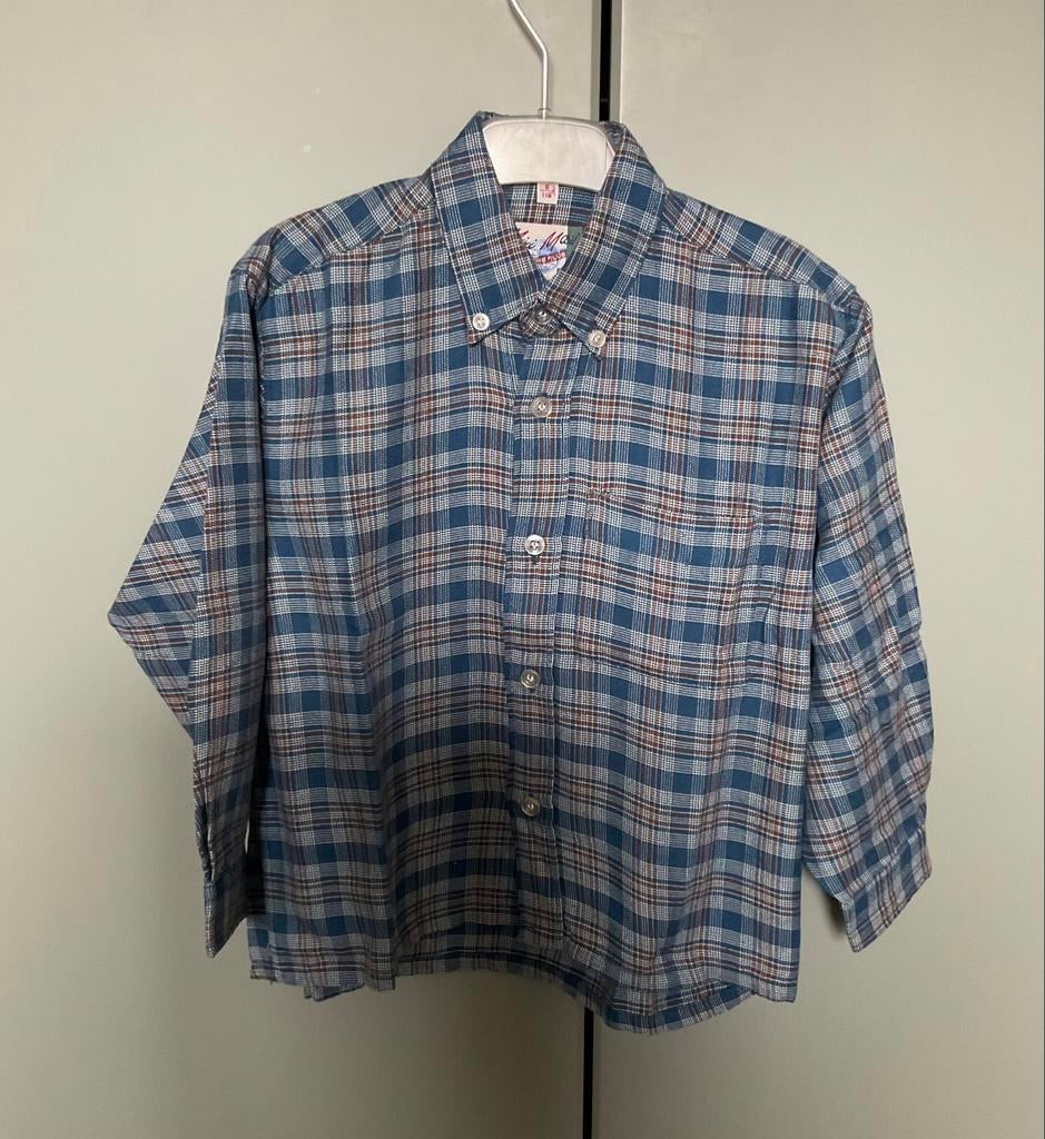 Chemise bleue à carreaux taille 116, Enfants & Bébés, Garçon ou Fille, Enlèvement ou Envoi, Chemise ou Chemisier, Utilisé