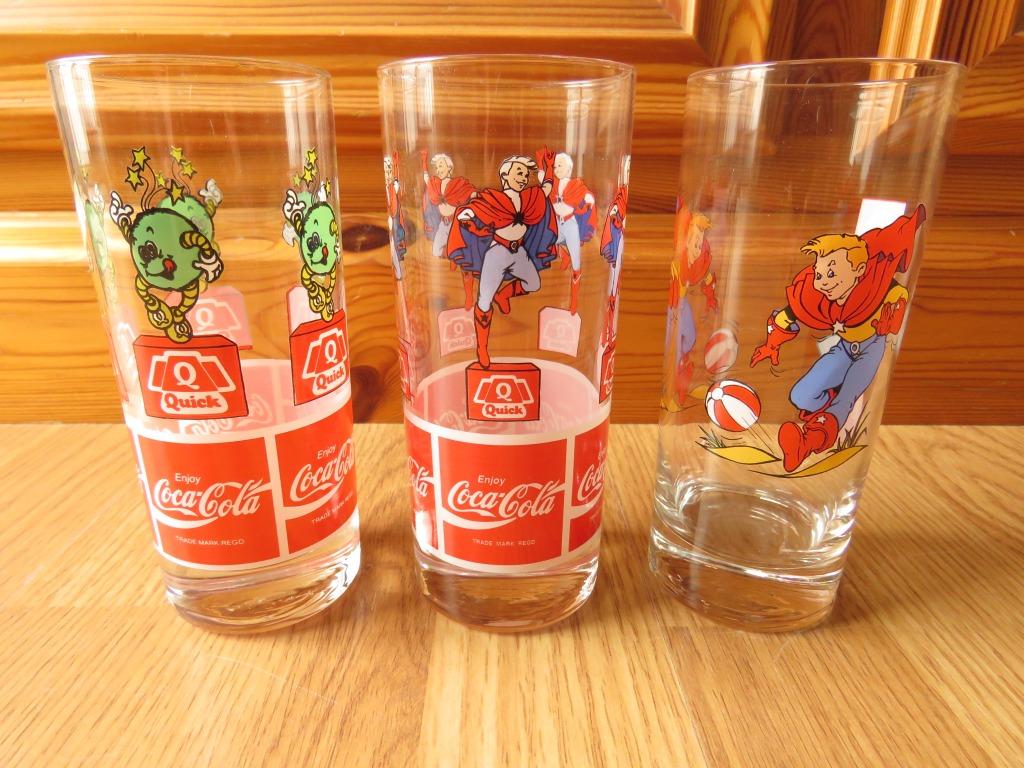 3 verres de Coca Cola collection Quick, Enlèvement ou Envoi, Comme neuf, Verre à soda