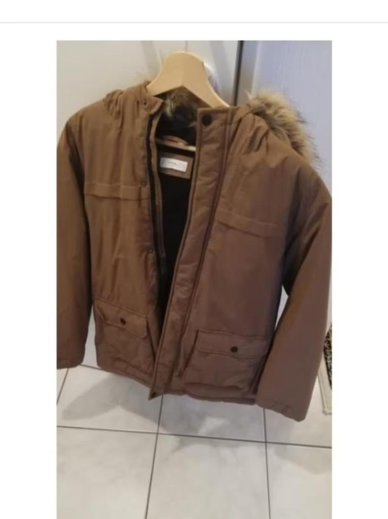 Winter jas voor jonges, Ophalen, Bruin, Zo goed als nieuw, Mango