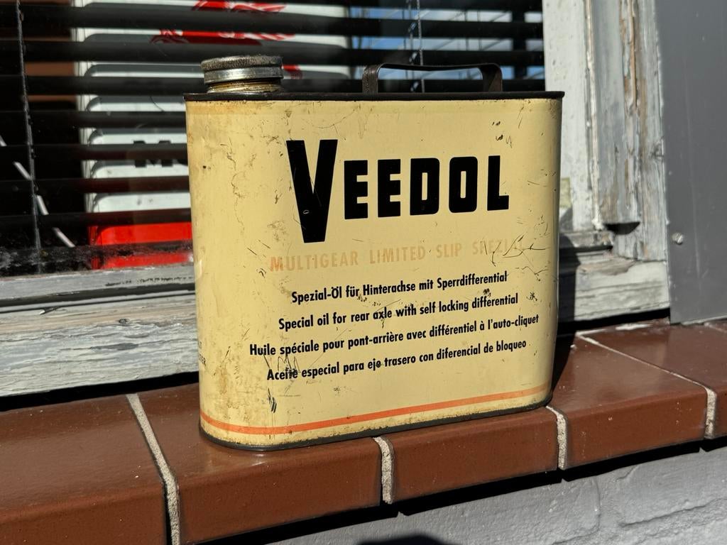 Veedol olie blik, Ophalen of Verzenden, Gebruikt, Gebruiksvoorwerp
