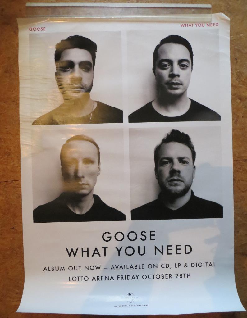 GOOSE POSTER "WHAT YOU NEED " LIVE AT LOTTO ARENA, Rectangulaire horizontal, Musique, Utilisé, Affiche ou Poster pour porte ou plus grand