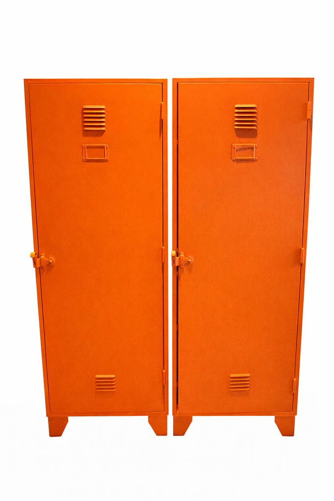 Casier industriel vintage en métal - lot de 2 - orange, Enlèvement, Utilisé