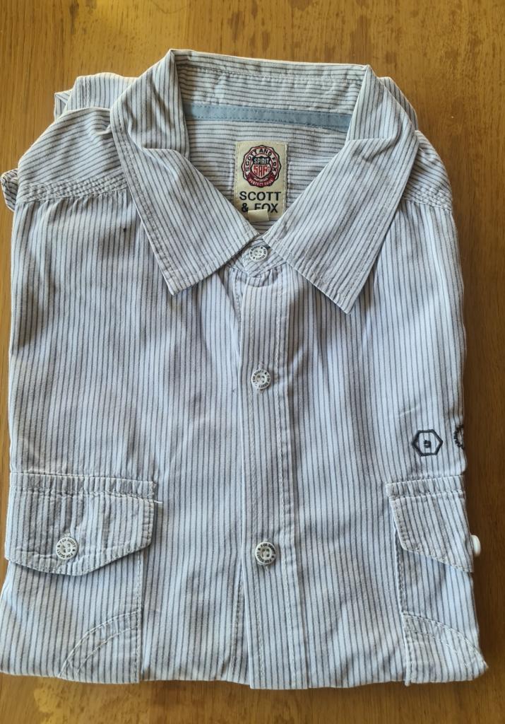 Hemd met lange mouwen 'Scott & Fox' - XXL, Kleding | Heren, Ophalen of Verzenden, Zo goed als nieuw, Blauw, Scott & Fox