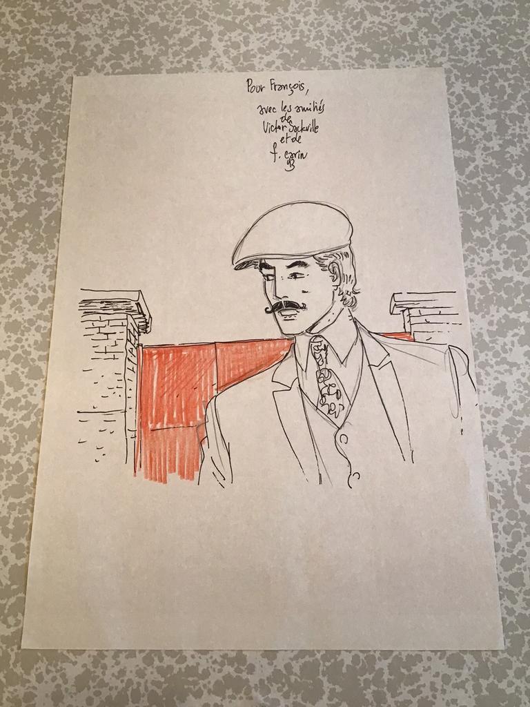 Dessin dédicacé Victor Sackville de Francis Carin 1993, Livres, BD, Comme neuf