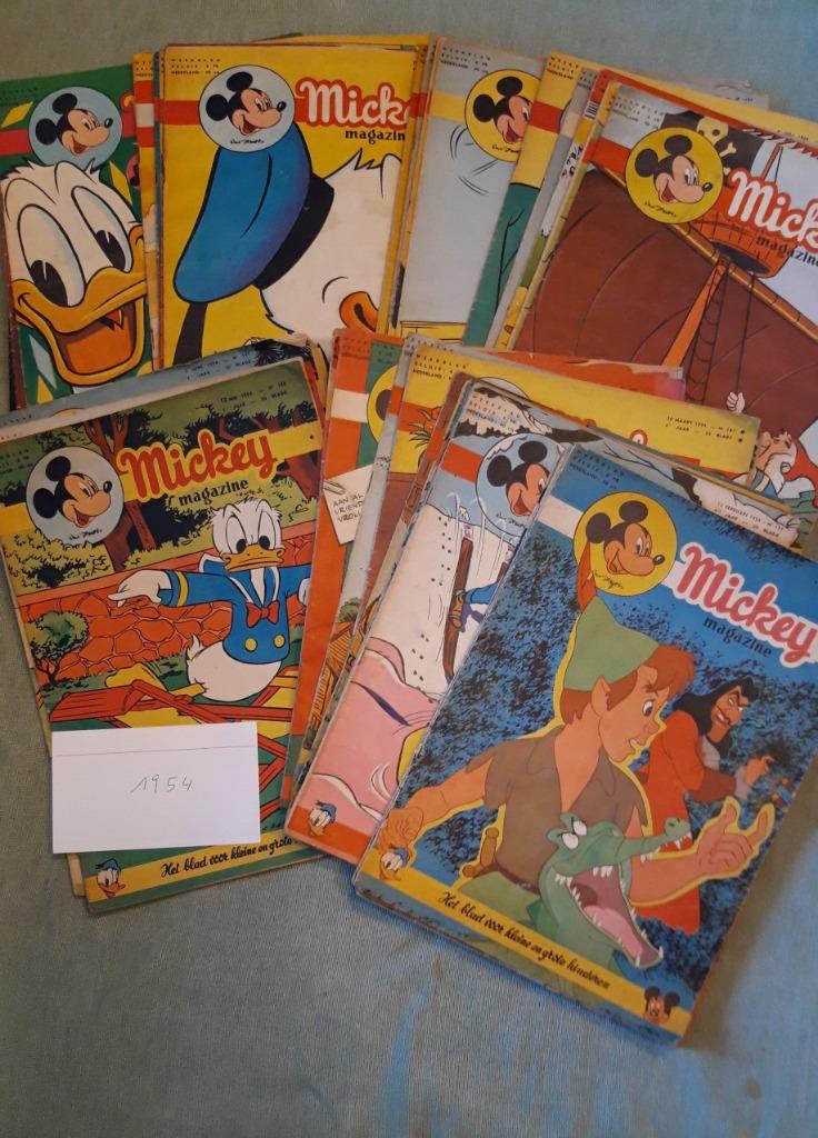 Mickey weekblad 1954 (46 nummers)  Nederlands, Boeken, Gelezen, Complete serie of reeks, Ophalen of Verzenden, Disney