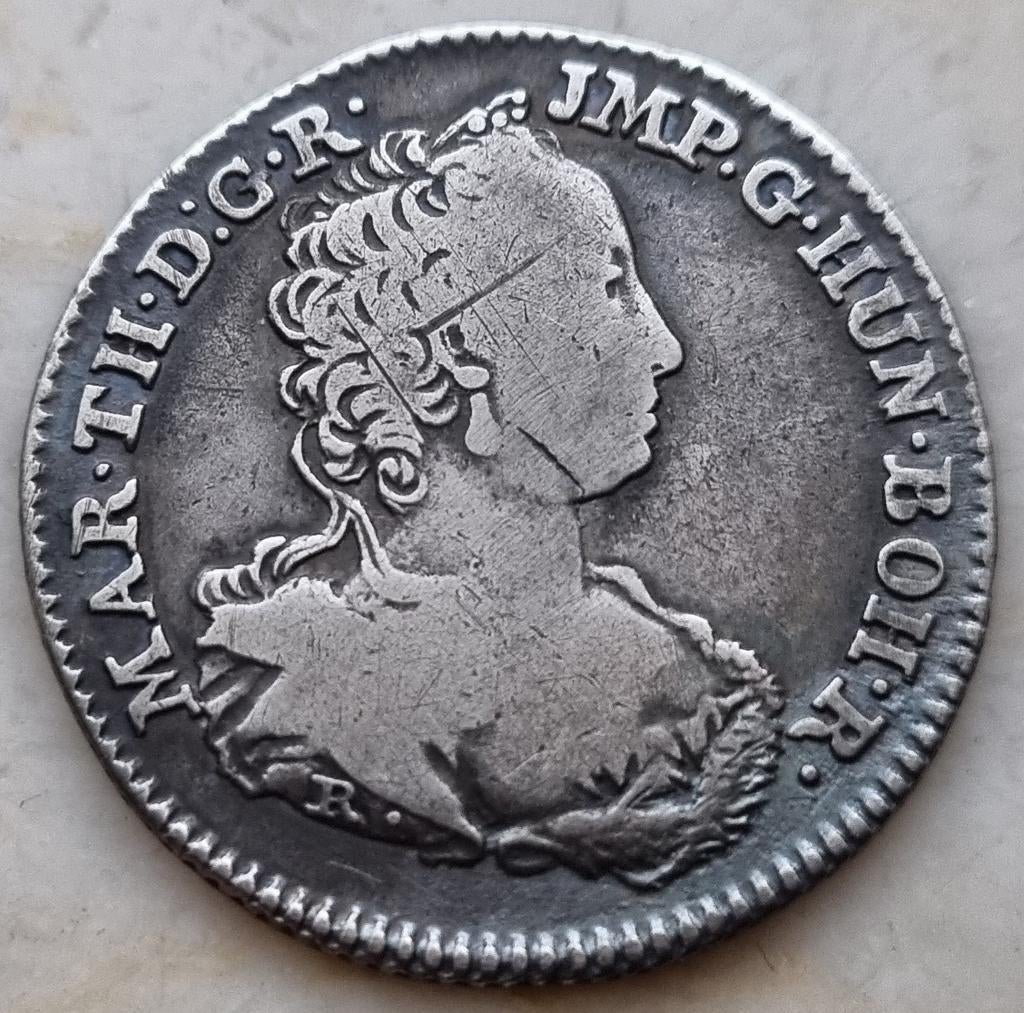 ⅛ Ducaton 1751 (Antwerpen) Maria Theresia / Klein handje !!, Postzegels en Munten, Ophalen of Verzenden, Losse munt, Zilver