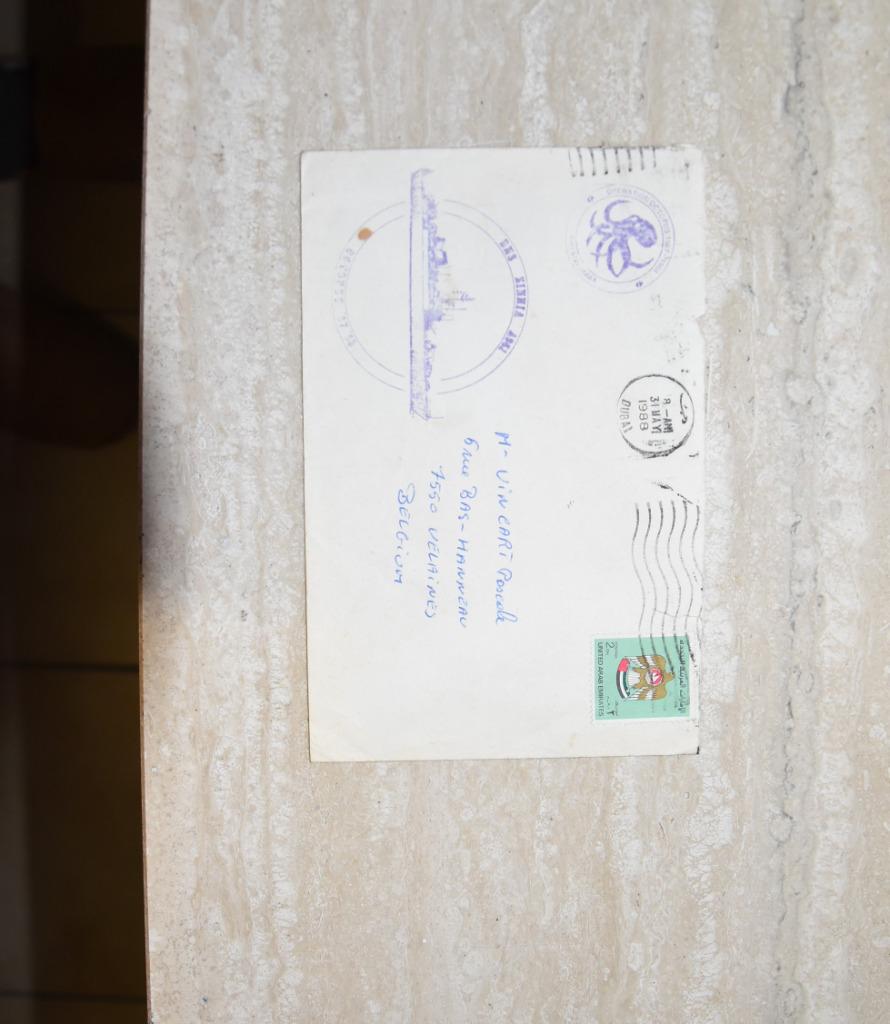 Zinnia 1988, envoi postal de la marine belge, opération Octo, Envoi, Enveloppe