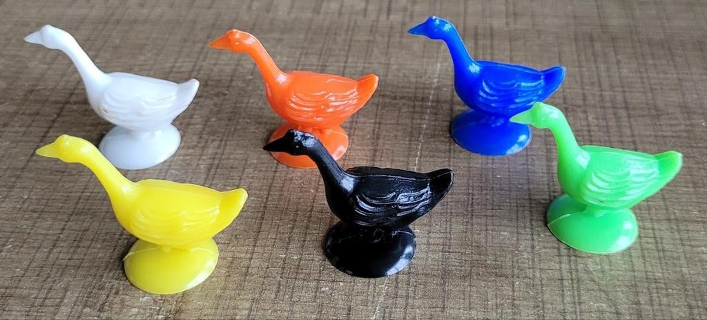 Ganzenbord: 6 oude spelpionnetjes-ganzen, Enlèvement ou Envoi, Utilisé