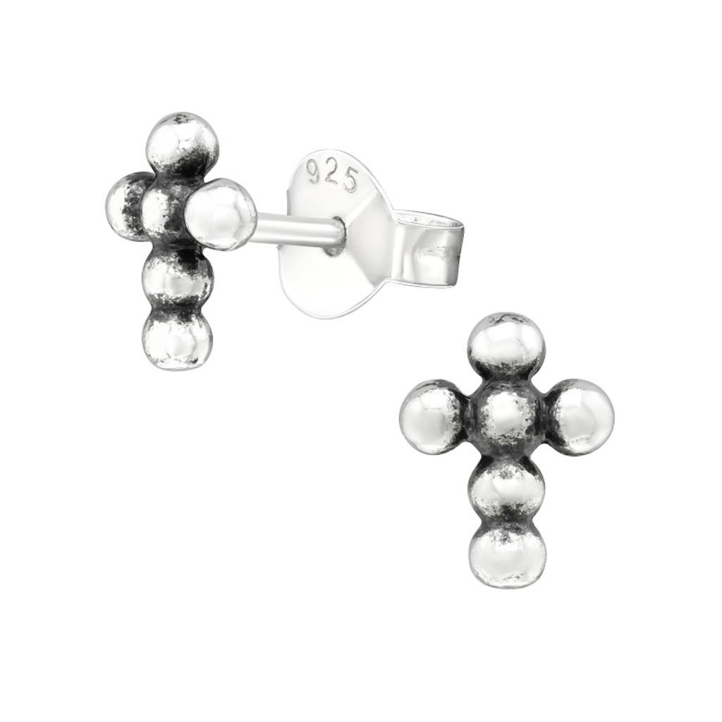 Boucles d'oreilles croix en argent sterling 925, Enlèvement ou Envoi, Argent, Argent, Neuf