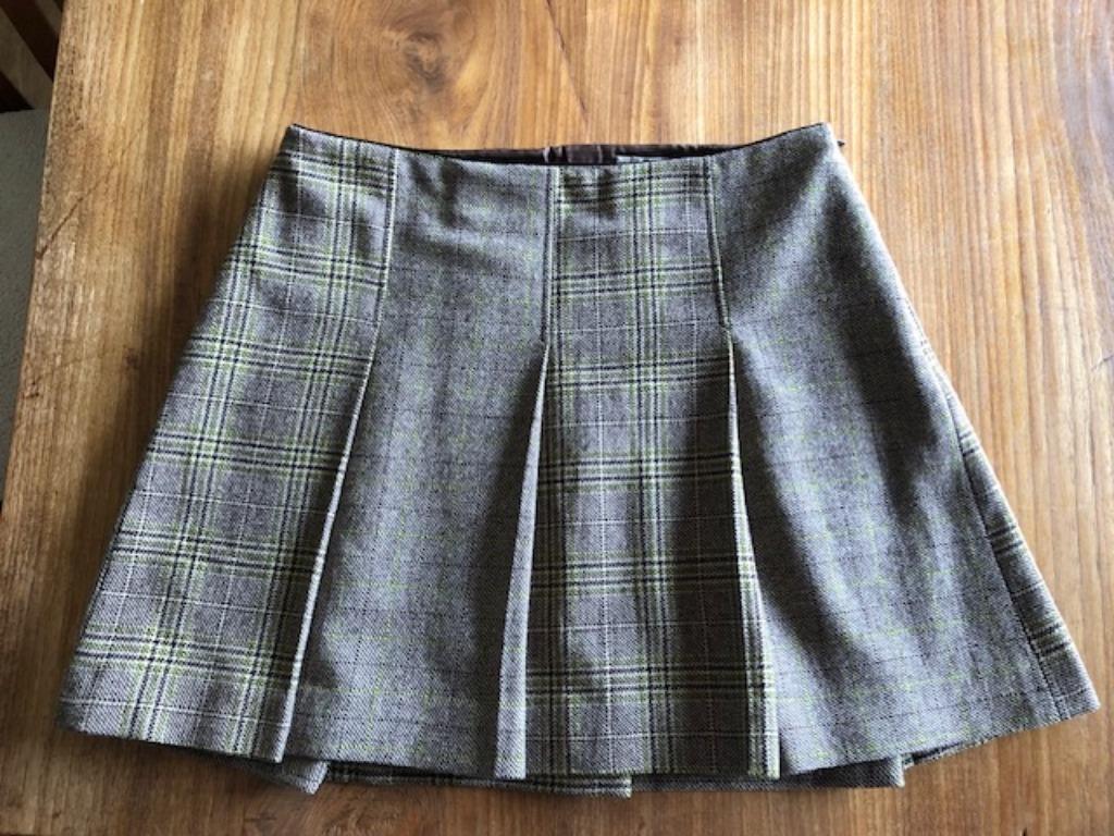 plooirok maat 38 Xandres, Taille 38/40 (M), Au-dessus du genou, Comme neuf, Brun