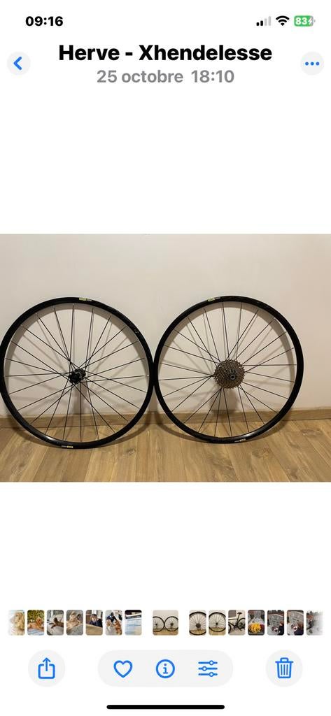 Vend roue Mavic aksium deportee pour Cannondal cyclo cross, Enlèvement ou Envoi, Utilisé, Roue, Mavic