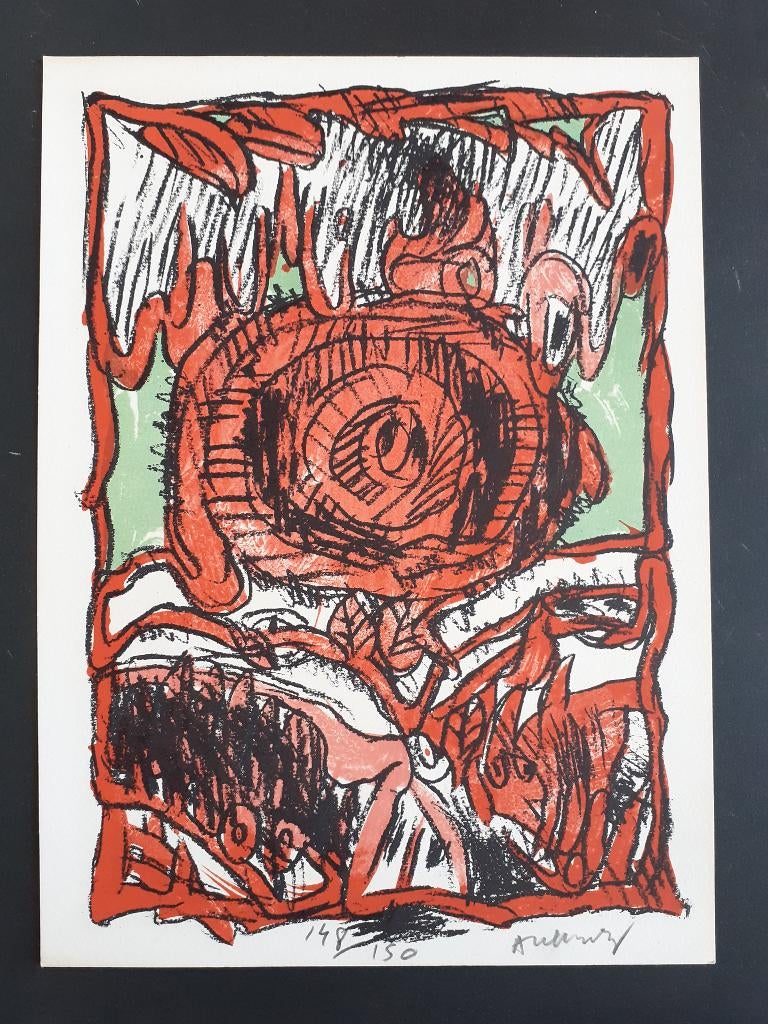 « Rose surréaliste » - Pierre Alechinsky, Antiquités & Art, Art | Lithographies & Sérigraphies, Enlèvement
