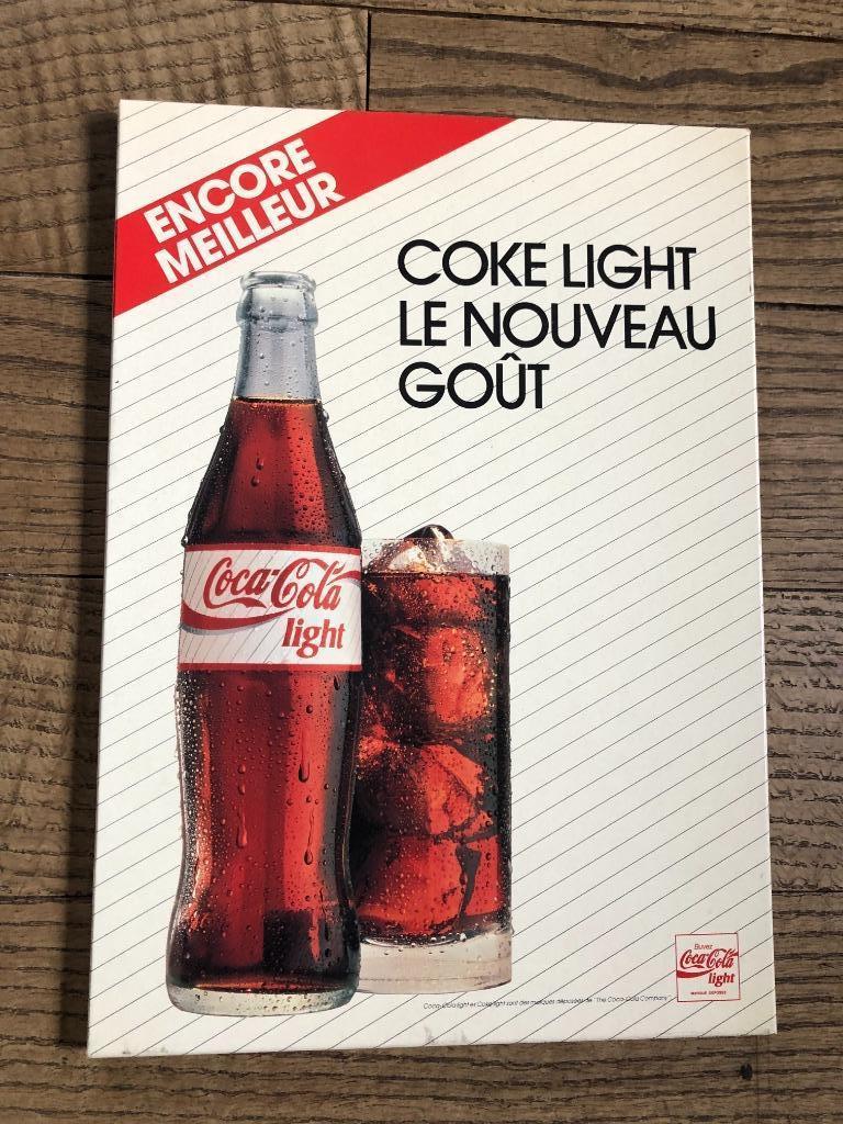COCA-COLA LIGHT reclamestaander karton 1990, Verzamelen, Verzenden, Gebruikt, Reclamebord