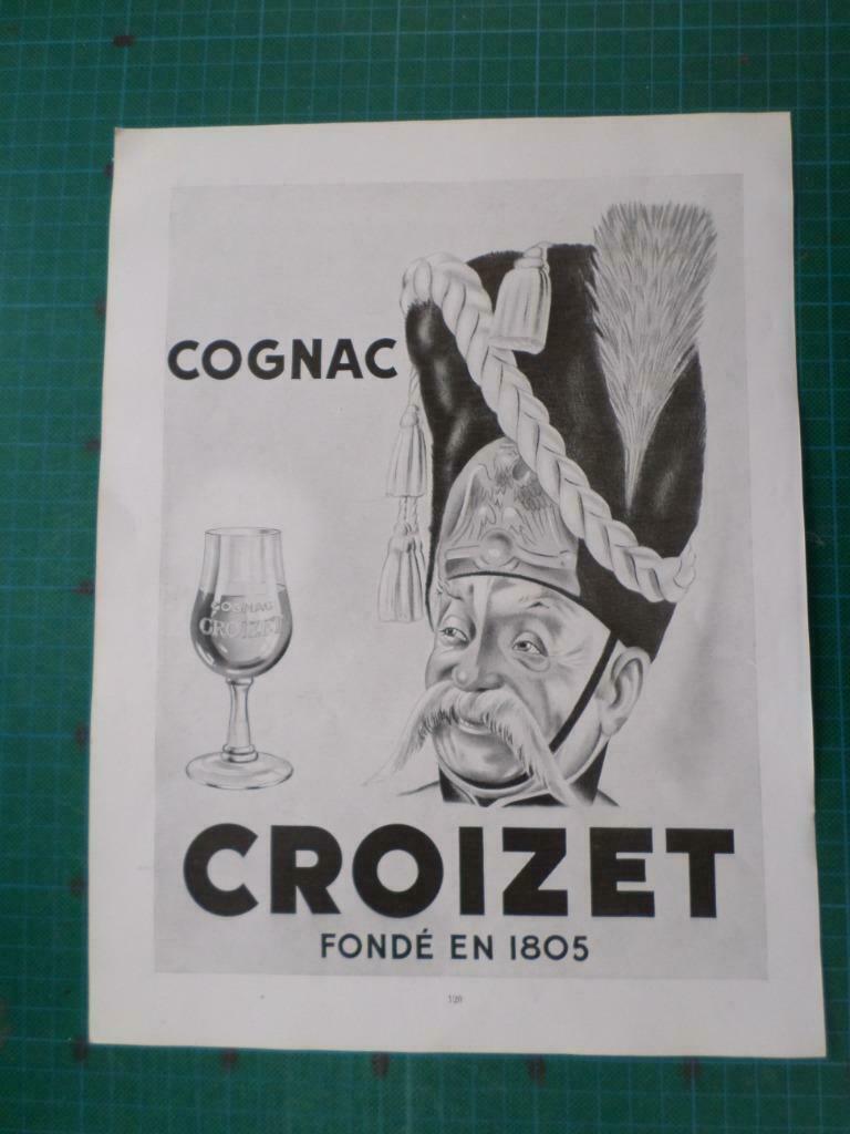 Cognac Croizet - publicité papier - 1949, Enlèvement ou Envoi, Utilisé, Autres types