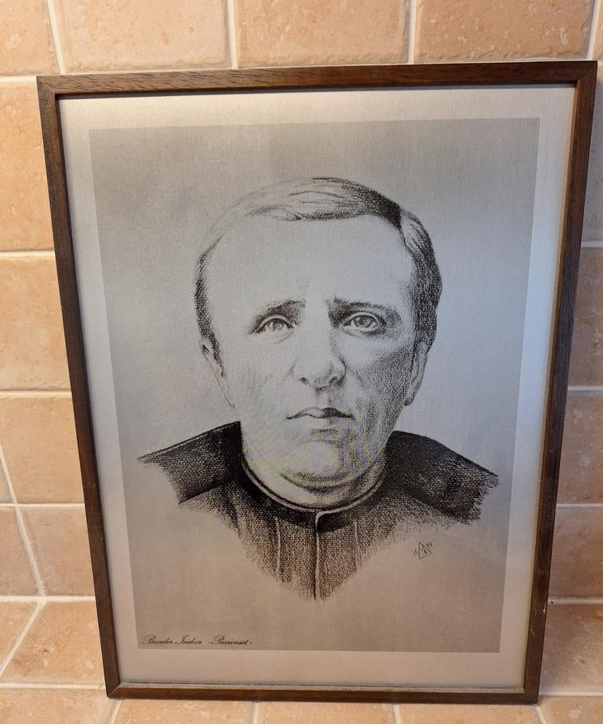 Mooie kader broeder Isidoor Kortrijk, Antiek en Kunst, Ophalen