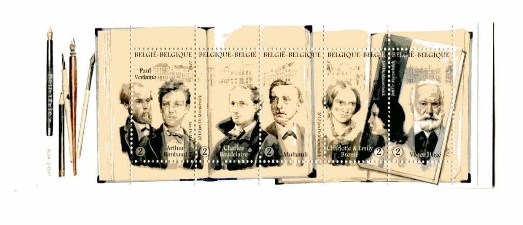 Belgische postzegels Literaire wandeling door Bxl, Met stempel, Ophalen of Verzenden, Postfris, Postfris