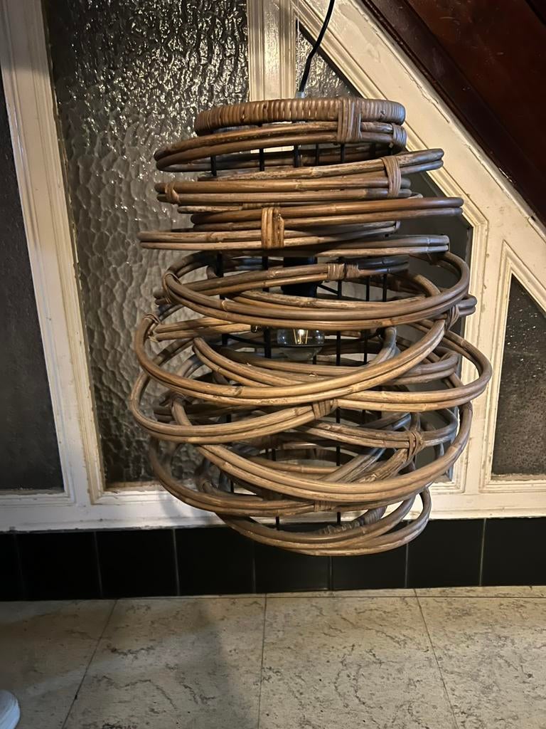 Kubu hanglamp in rotan, Ophalen, Zo goed als nieuw