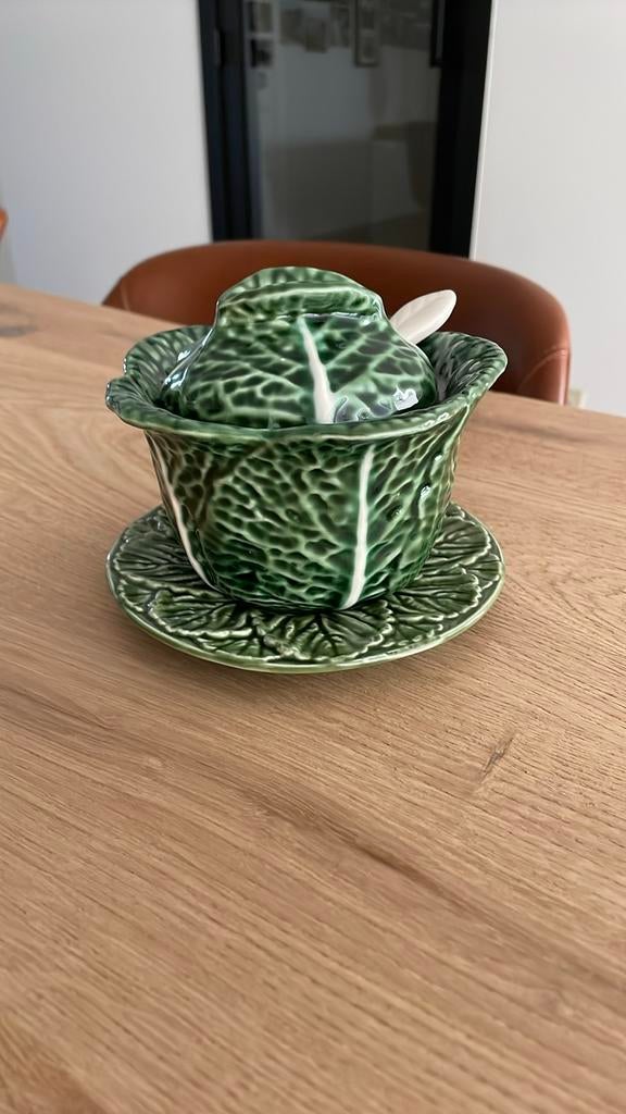 Voorraadpot met lepel in porselein voor suiker, zout, …, Enlèvement, Porcelaine