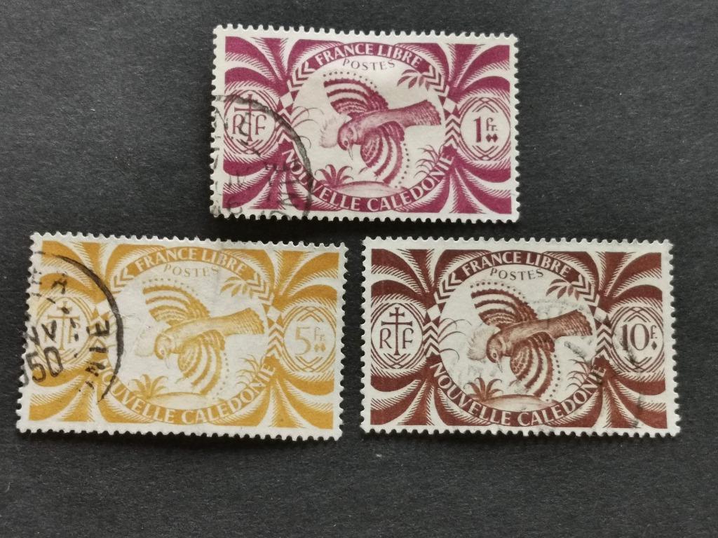 Nouvelle-Calédonie 1942 - oiseaux - cagou - France Libre, Enlèvement ou Envoi, Affranchi