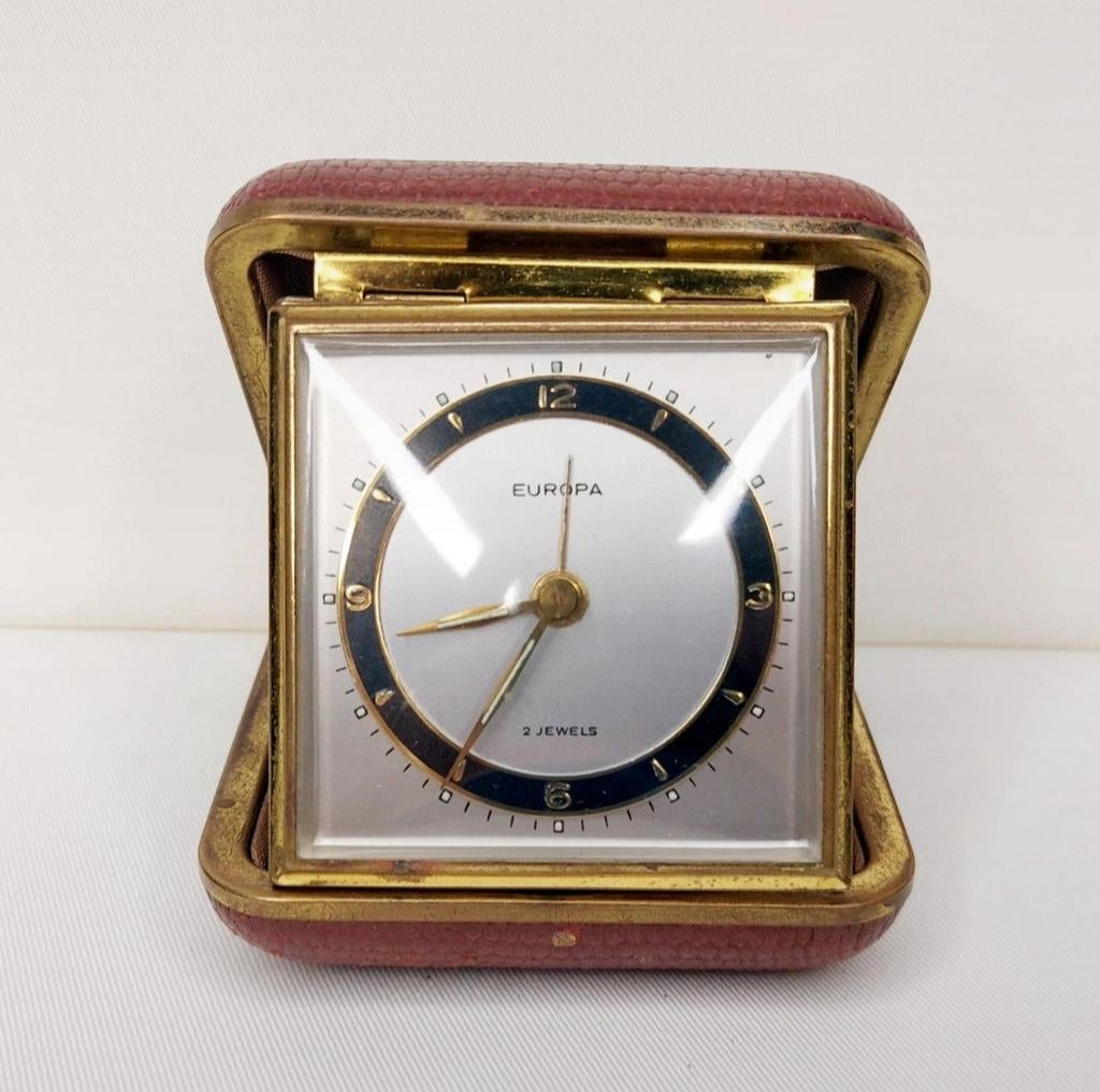 Europa 2 Jewels vintage reiswekker, Antiek en Kunst, Antiek | Klokken, Ophalen of Verzenden