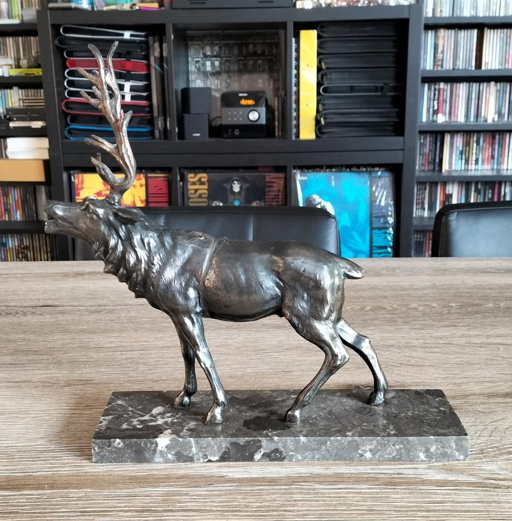 Bronzen hert, Antiek en Kunst, Ophalen of Verzenden