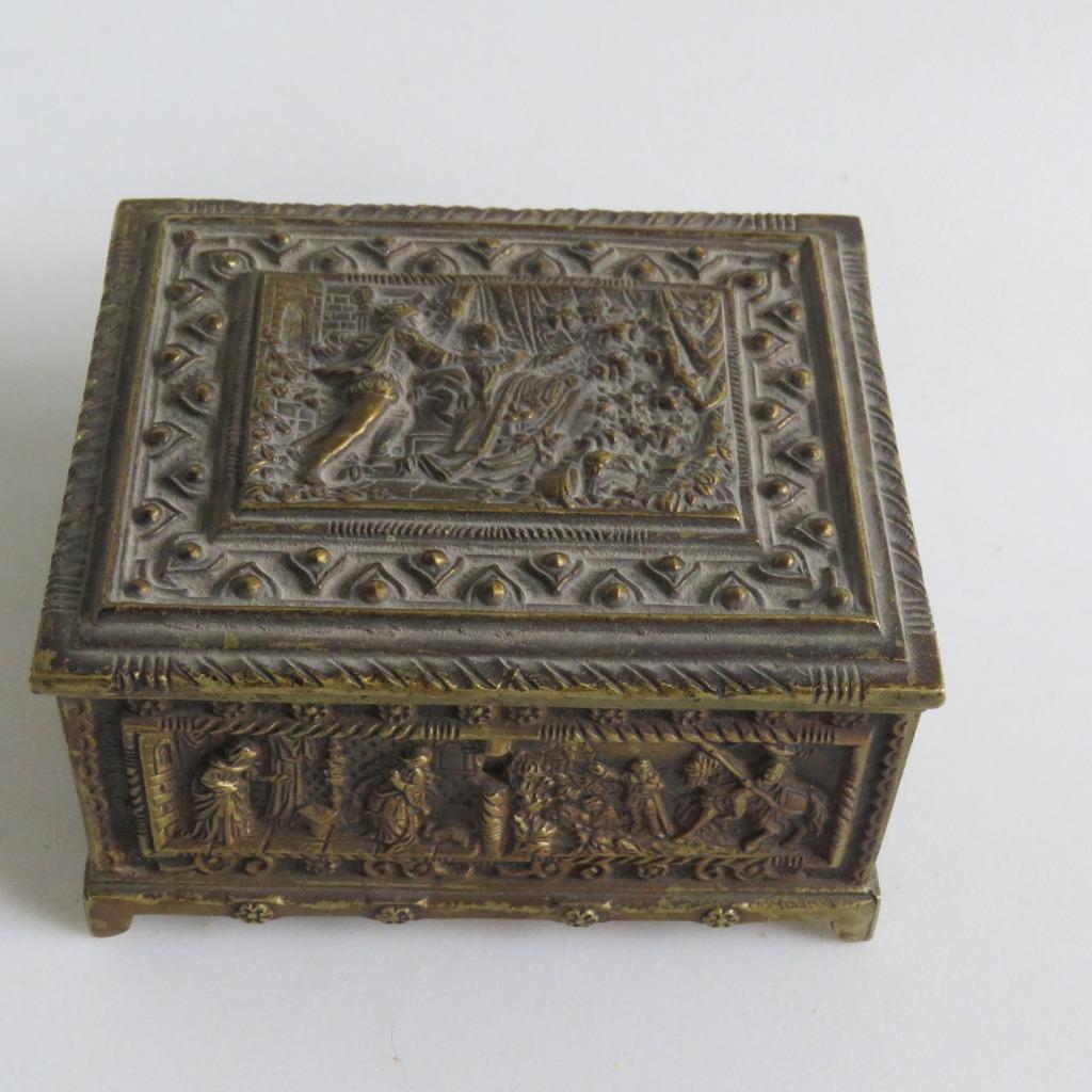 Vintage bronzen juweelkistje begin 20ste eeuw, Antiek en Kunst, Ophalen of Verzenden