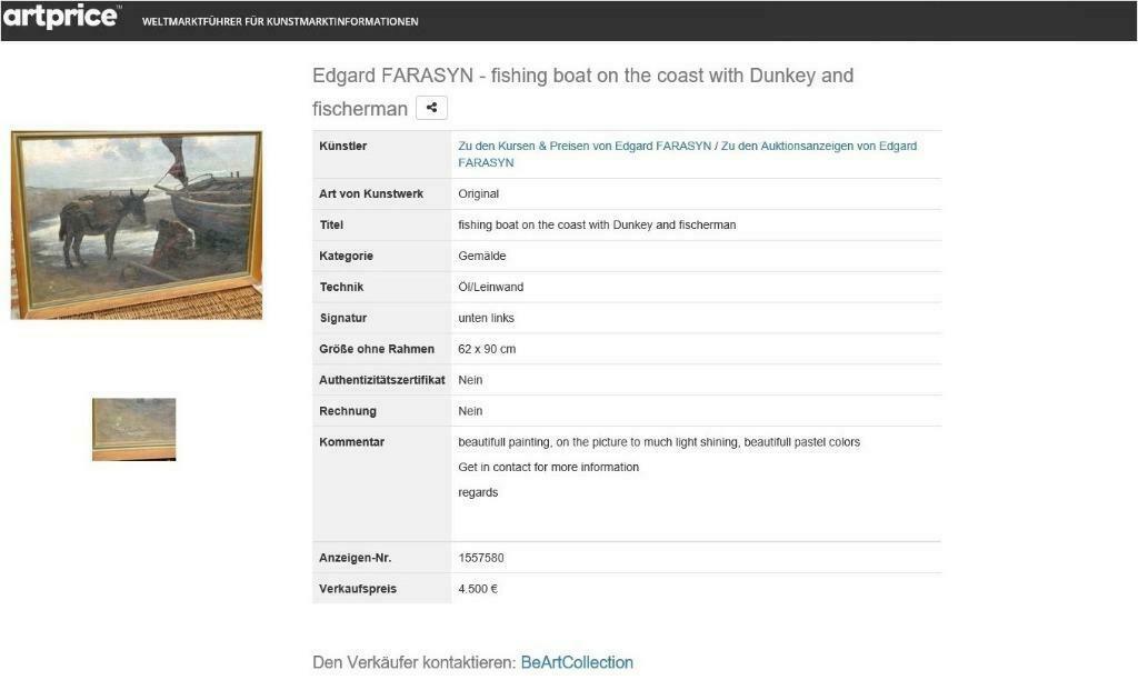 schilderij ref 109 Edgard Farasyn a 4500 €, Enlèvement