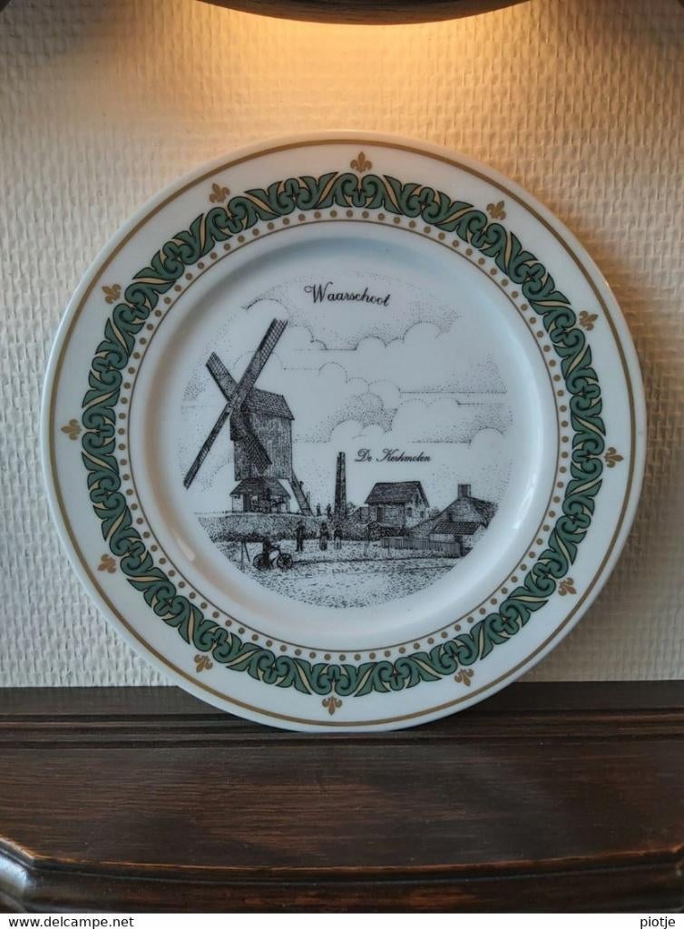 6 exclusieve borden Waarschoot in porselein (G. Swaenepoel), Antiquités & Art, Enlèvement ou Envoi