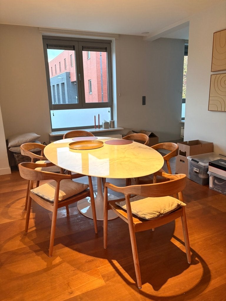 Tafel Knoll Tulip replica, Huis en Inrichting, Ophalen, Overige materialen, Gebruikt, 50 tot 100 cm