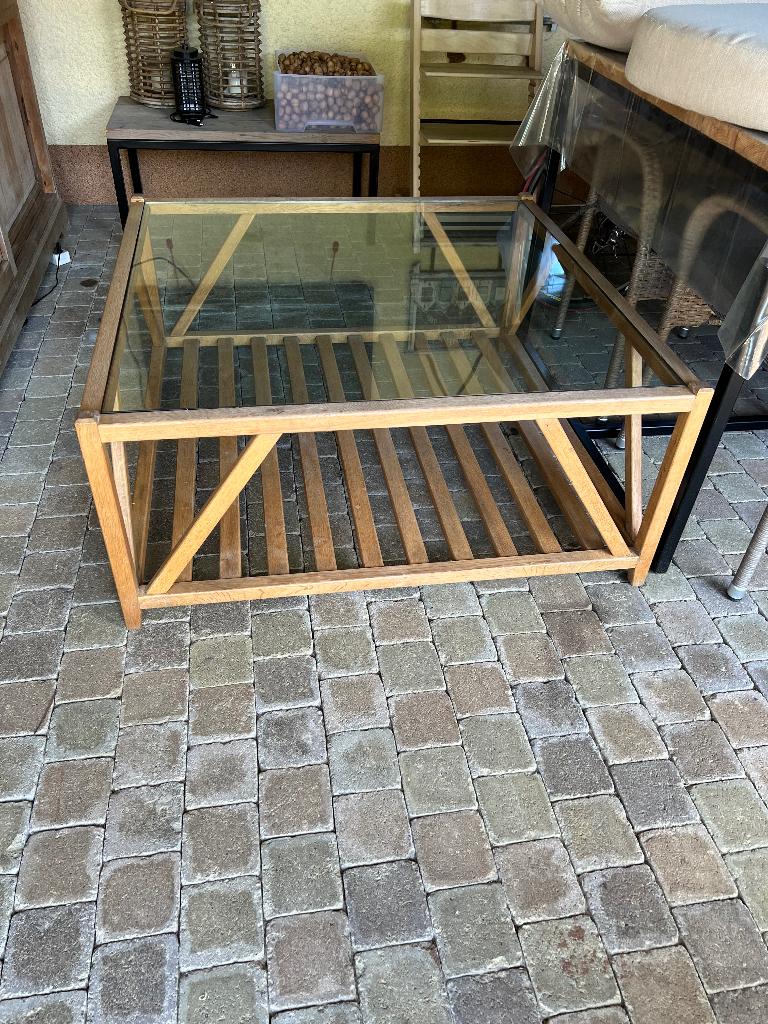 Salontafels, Huis en Inrichting, Ophalen, Glas, 50 tot 100 cm, Vierkant