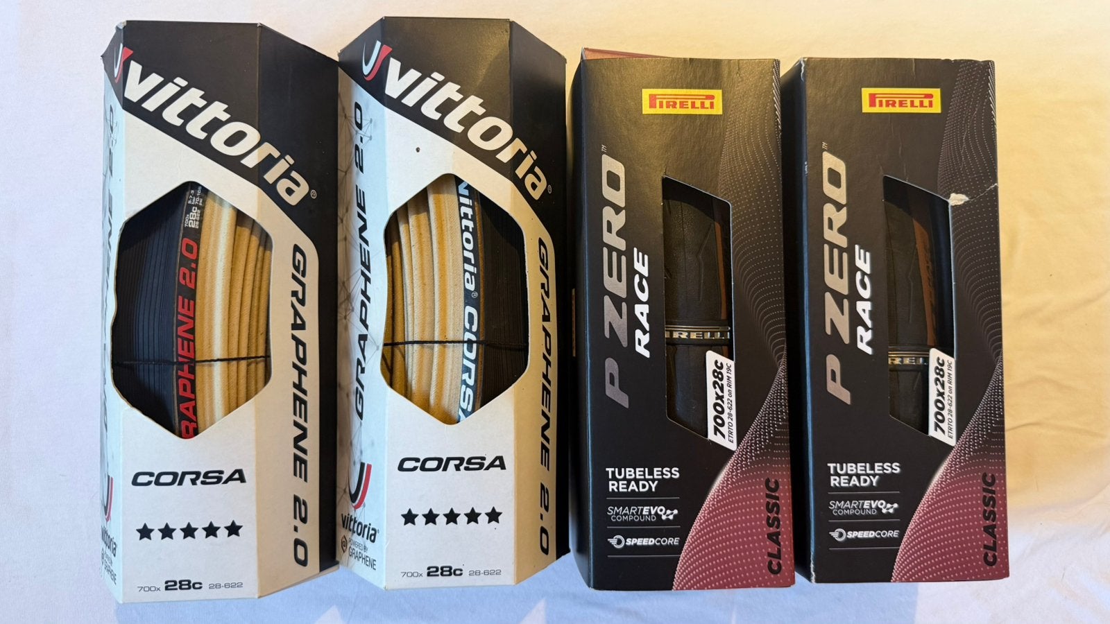 Dubbel set banden racefiets Vittoria Corsa + Pirelli P zero, Ophalen, Nieuw, Overige merken