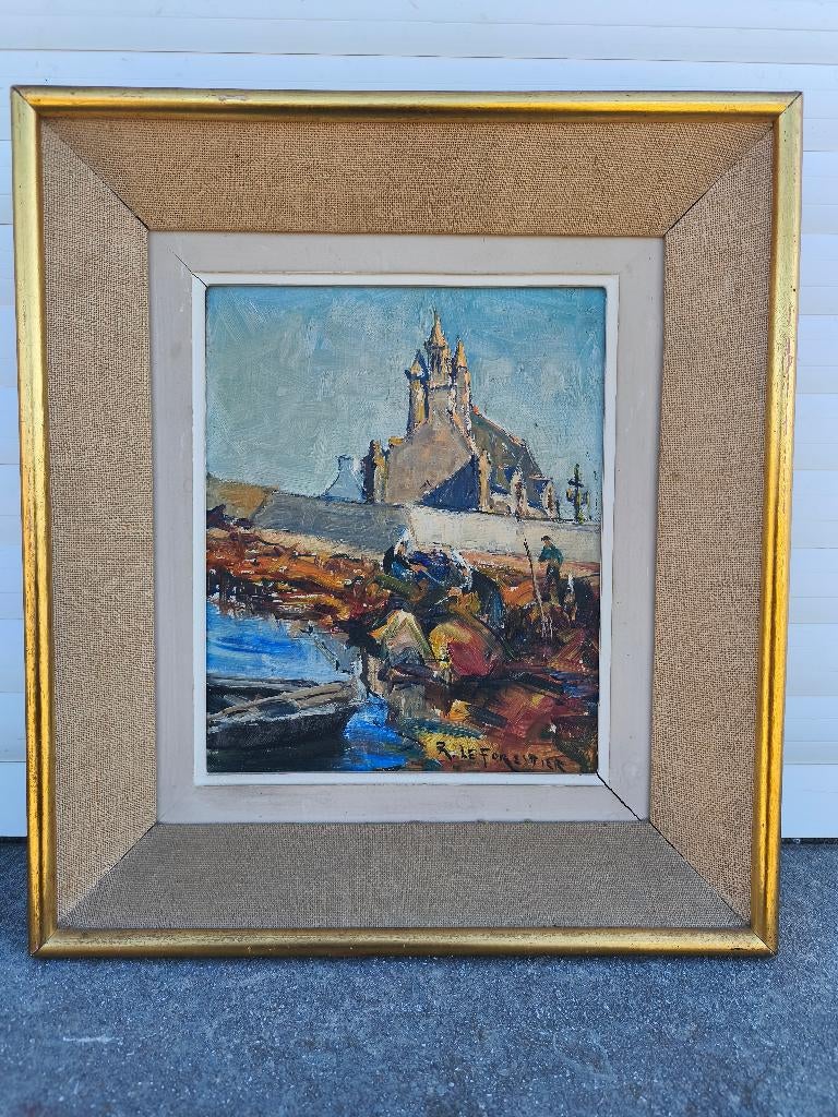 Huile sur toile Concarneau signe René le forestier, Enlèvement ou Envoi