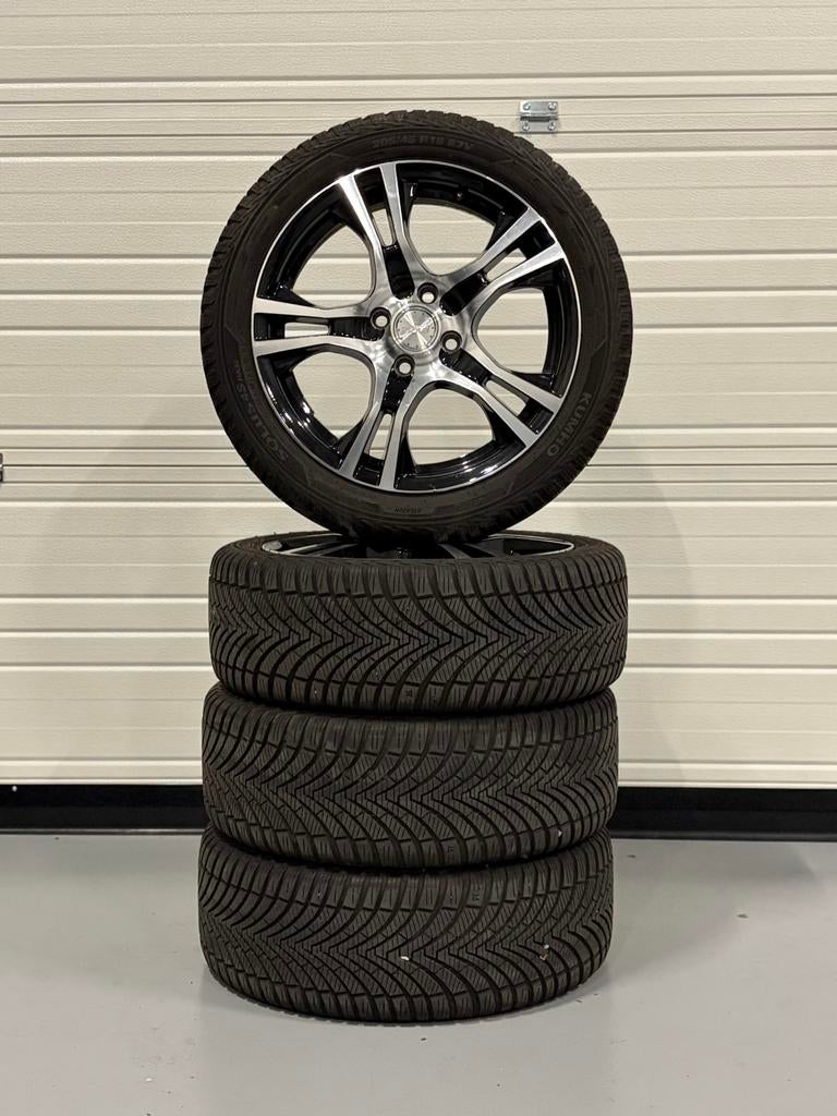 Platin lichtmetalen velgen 16 inch 4X100 met all-seasons, Auto-onderdelen, Banden en Velgen, Ophalen, Gebruikt, 16 inch, Banden en Velgen