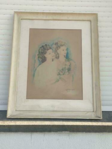 gravure 2 jeune fille signe mariette lydis, Antiquités & Art, Enlèvement ou Envoi, Gravure