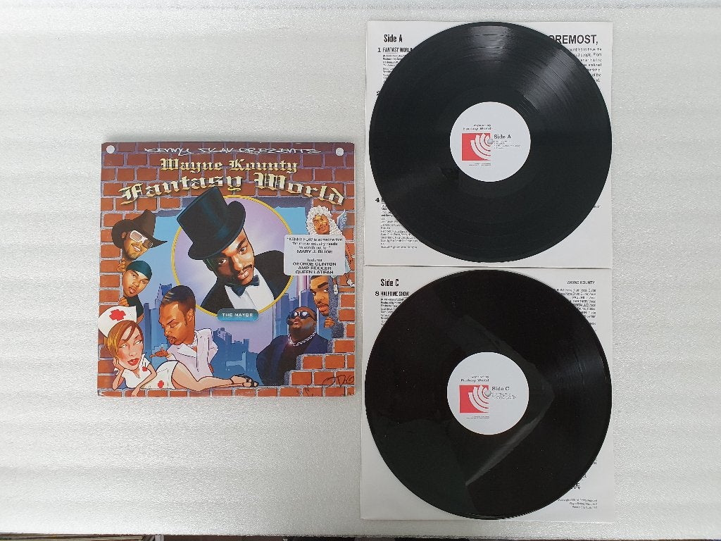 LP Kenny Flav presents Wayne Kounty - Fantasy World, Cd's en Dvd's, Vinyl | Hiphop en Rap, Ophalen of Verzenden, Gebruikt, LP