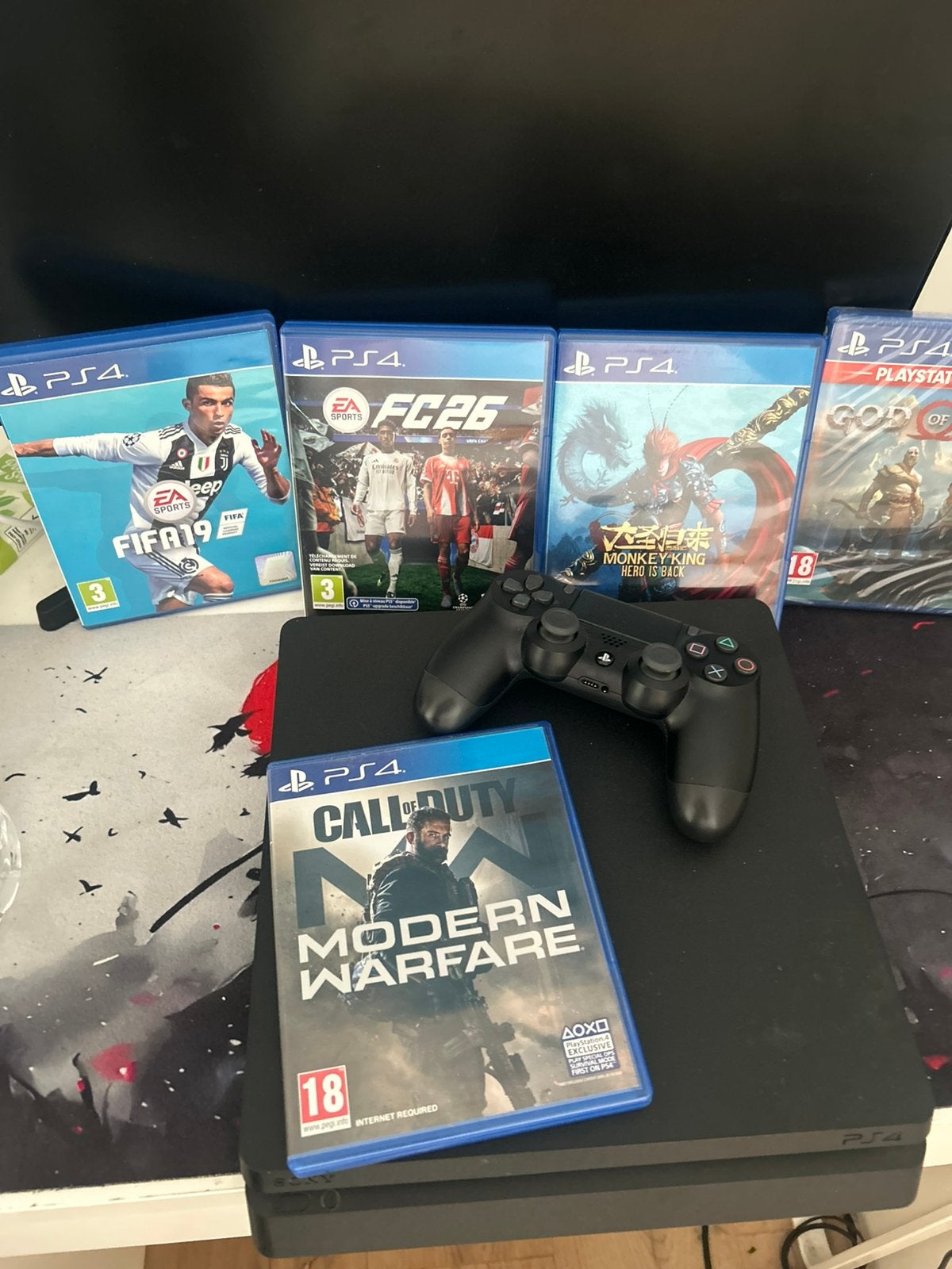 PS4 slim, Ophalen, 1 TB, Met 1 controller, Slim