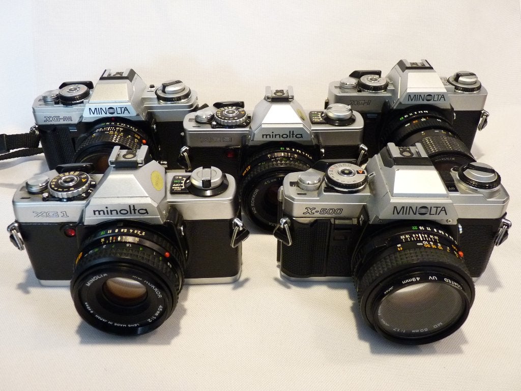 5x Minolta X-camera's: XG-M XG1 XG-1 X-500 XG 9 en lenzen, Audio, Tv en Foto, Ophalen of Verzenden, Zo goed als nieuw, Spiegelreflex