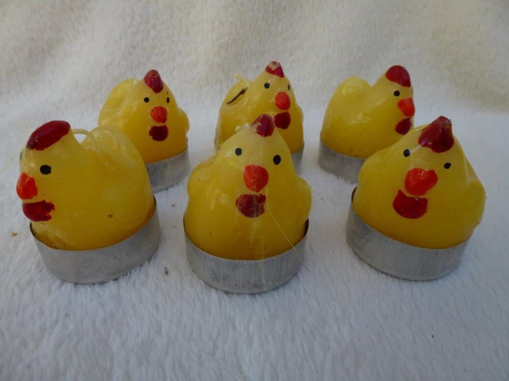 Décoration de Pâques - 6 bougies en forme de poulet, Divers, Enlèvement ou Envoi, Neuf