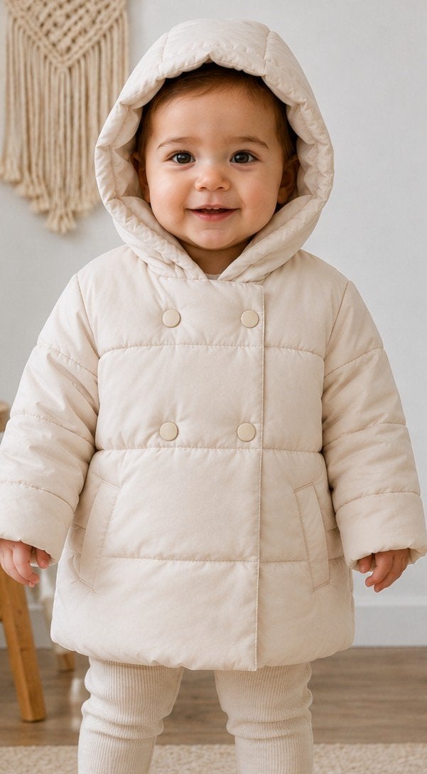 Mango (MNG) baby winterjas maat 104 (3-4 jaar), Ophalen of Verzenden, Beige